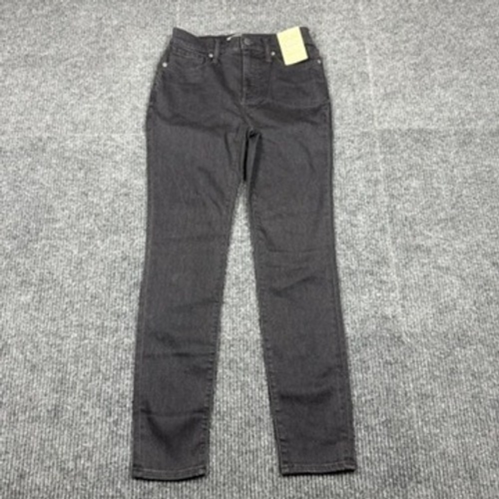 NWT Madewell 10" High-Rise Skinny Jeans Black Ankle Magic Pockets DM8374 Size 25